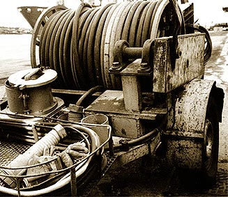 Cable reel and socket on a trolley, Port of Bilbao